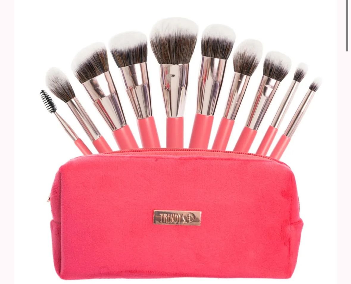 Kit Brocha trendy X10 Rosa Terciopelo